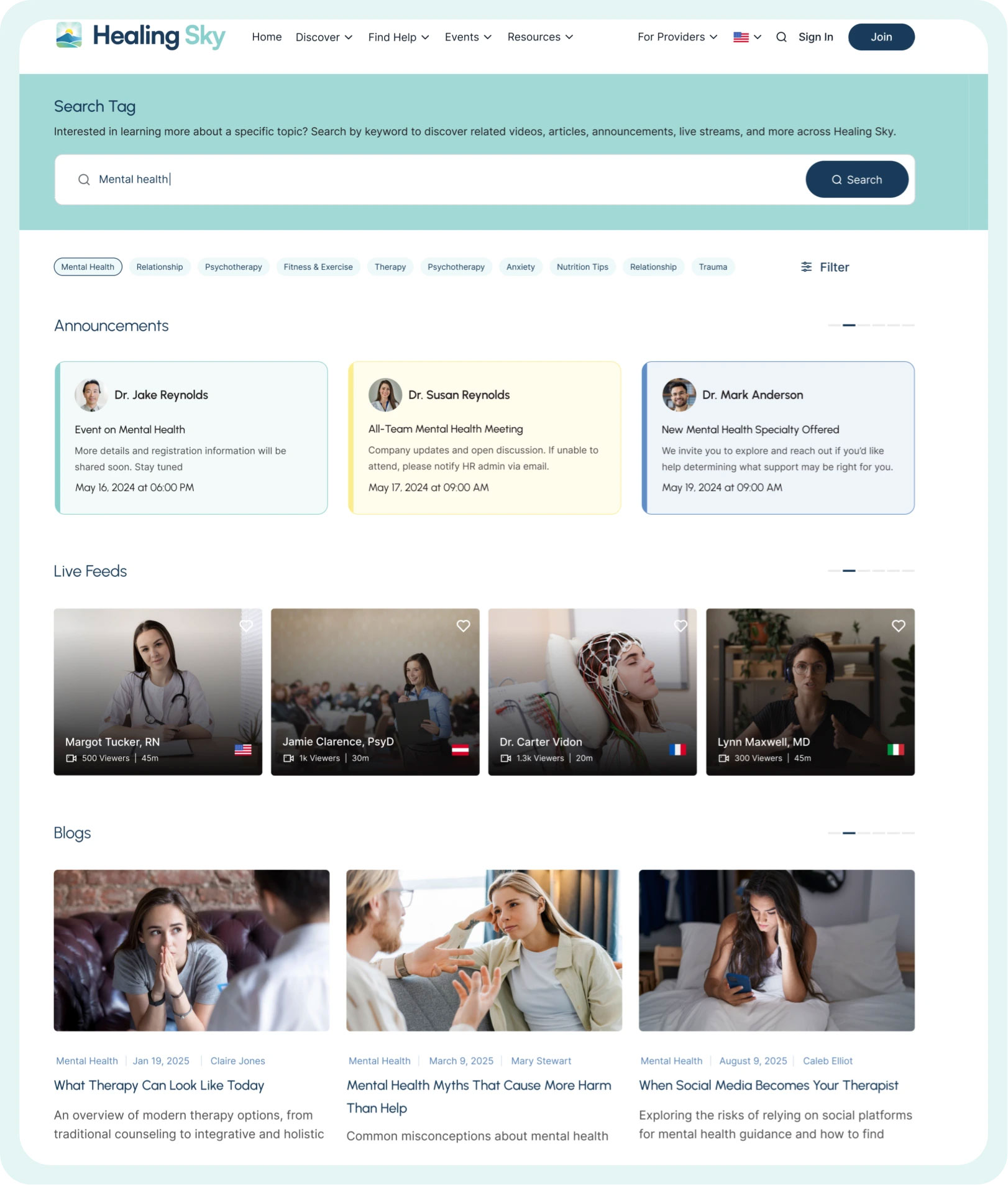 Healing Sky Platform Directory