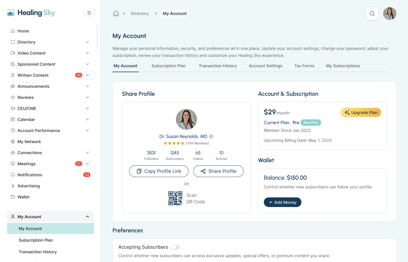 Healing Sky Provider Dashboard